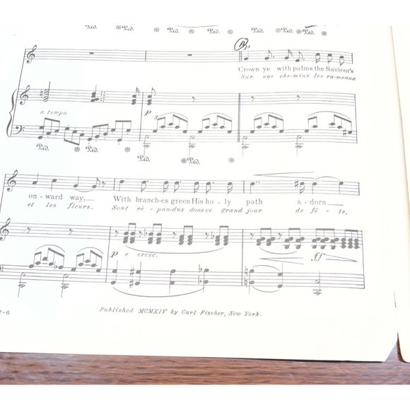 Sacred Music The Palms Les Rameaux Vintage Sheet Music Piano Voice 1914 - Picture 3 of 5